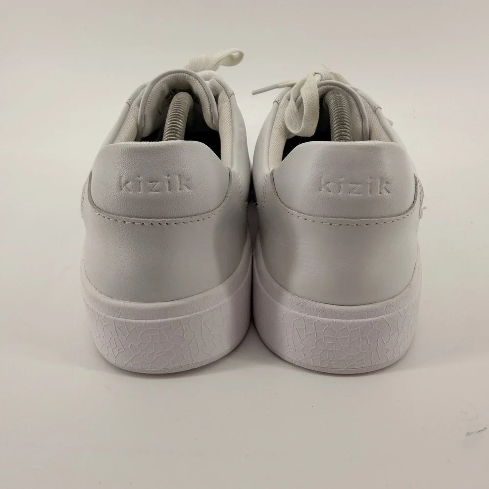 Kizik Vegas Sneakers Mens 11 White Leather Hands-Free Low Top‎ DVEGWT01-1D